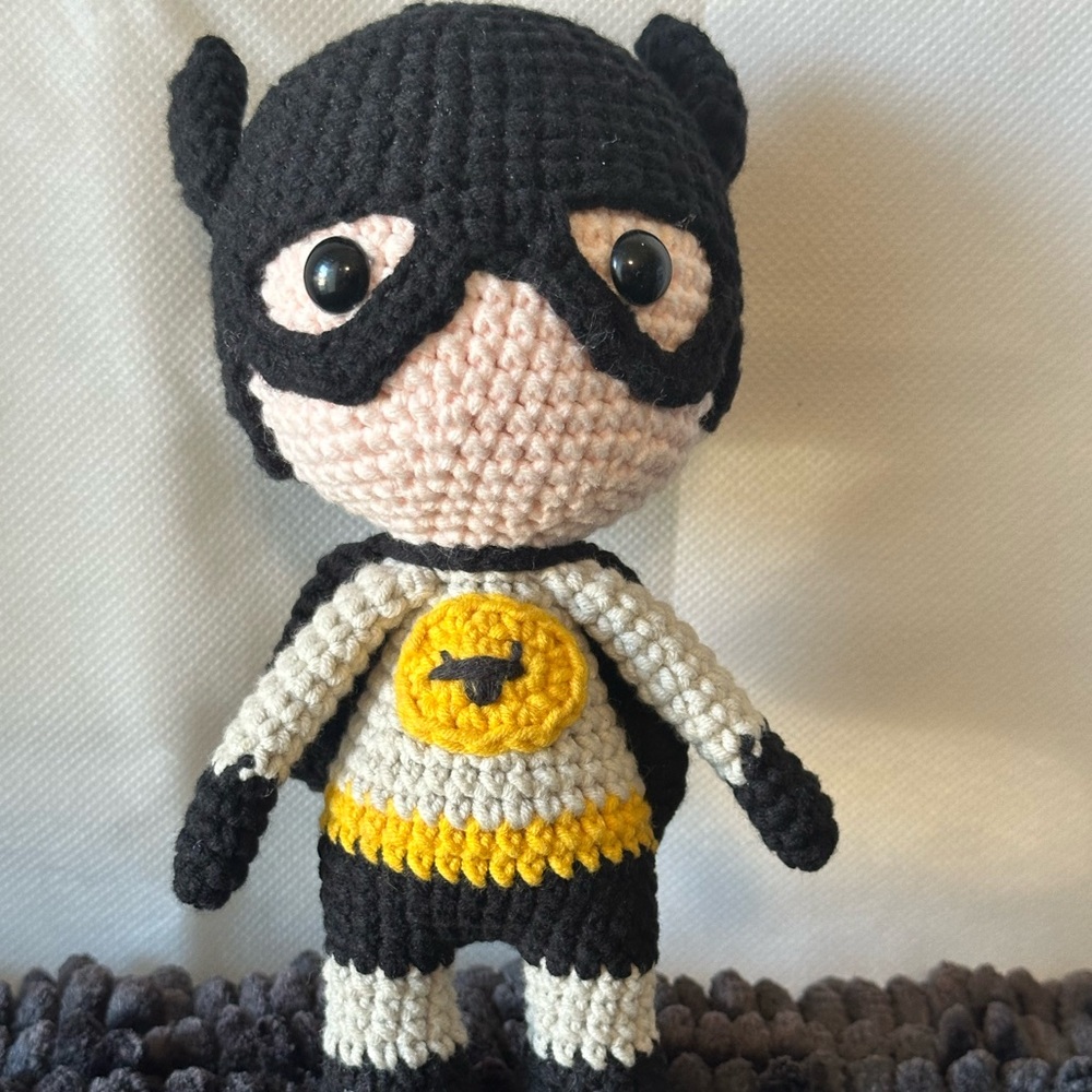 Crochet Superhero Doll with Black Mask - Picture 5 of 5